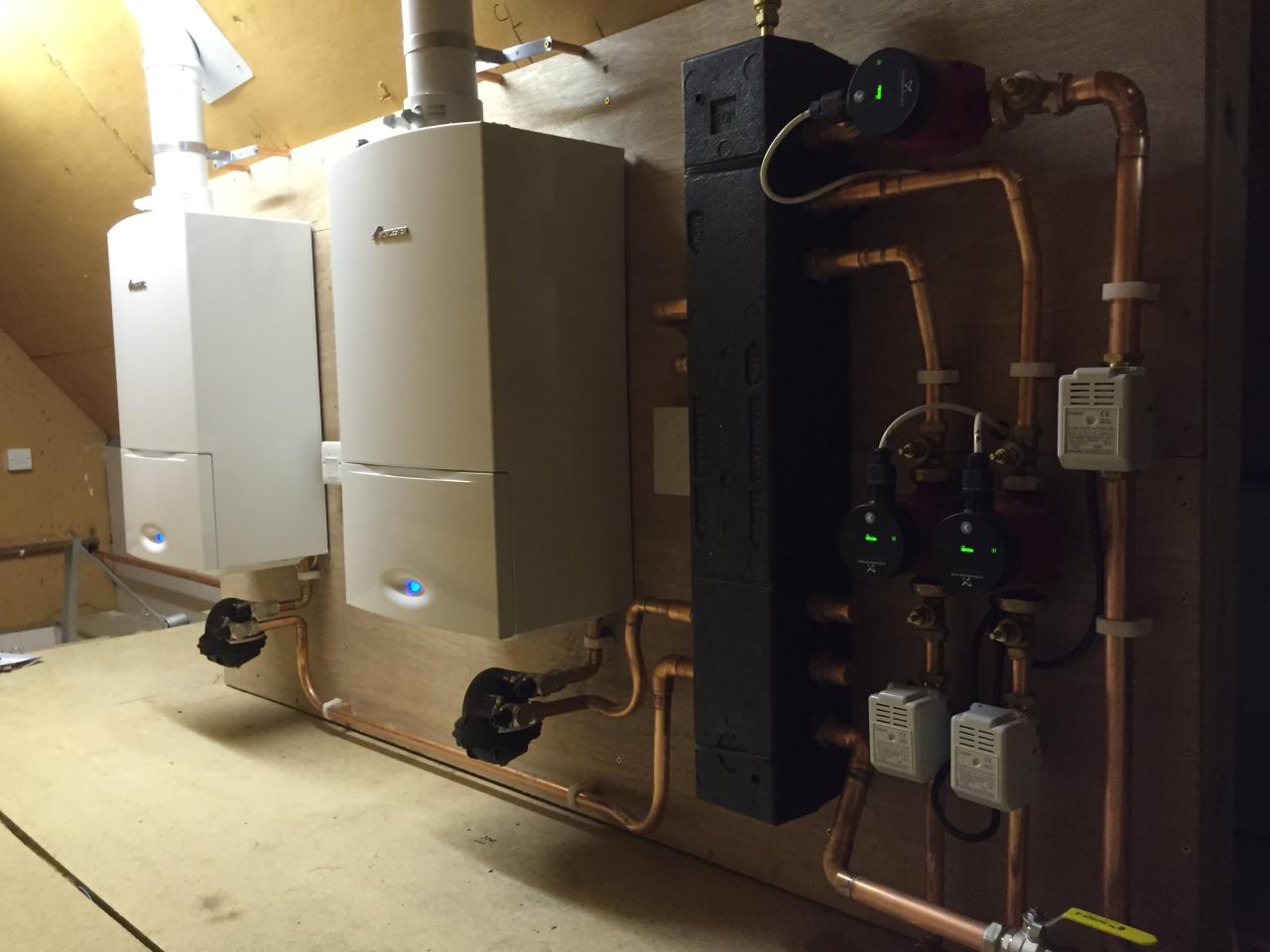Boilers and low loss header in loft