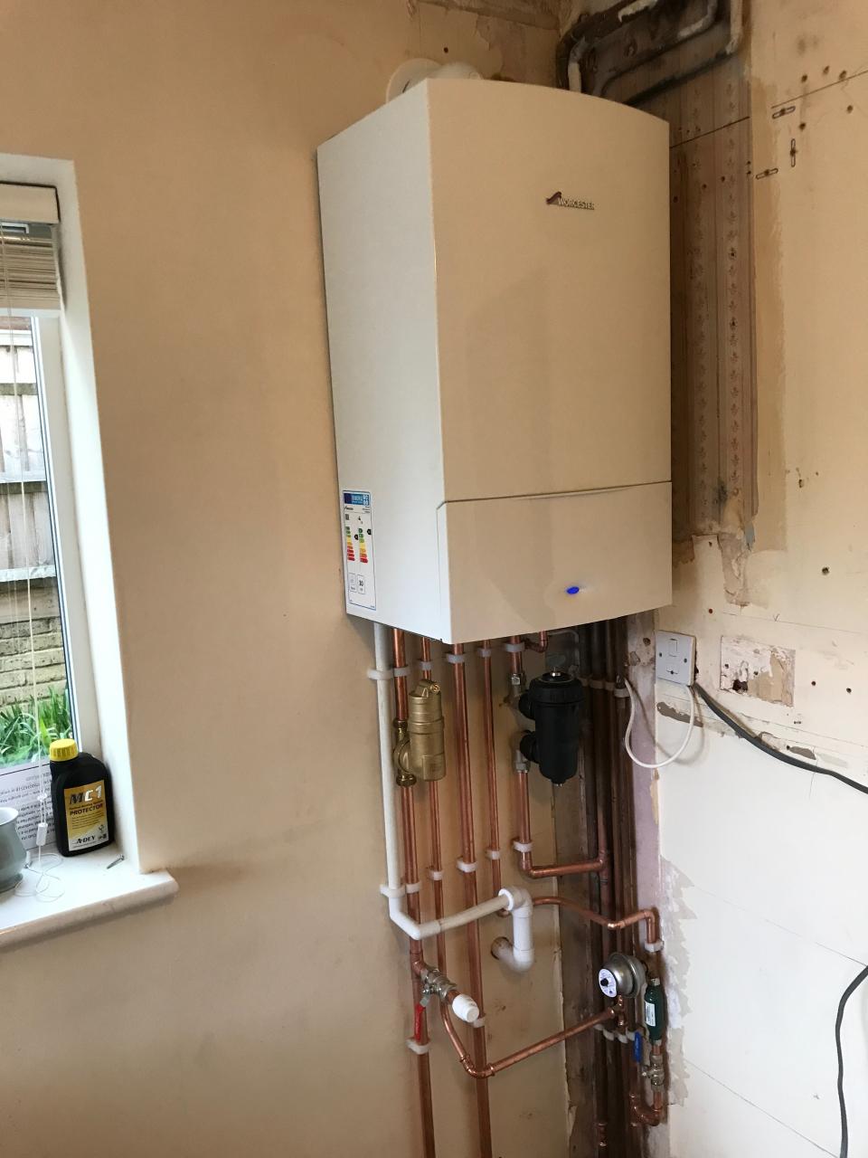 Combination boiler installation, Flackwell Heath