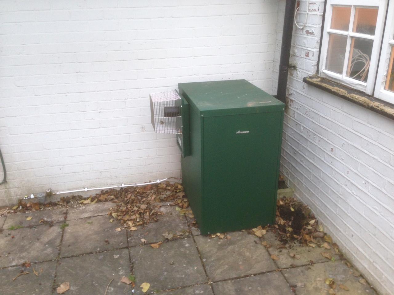 External oil boiler installation