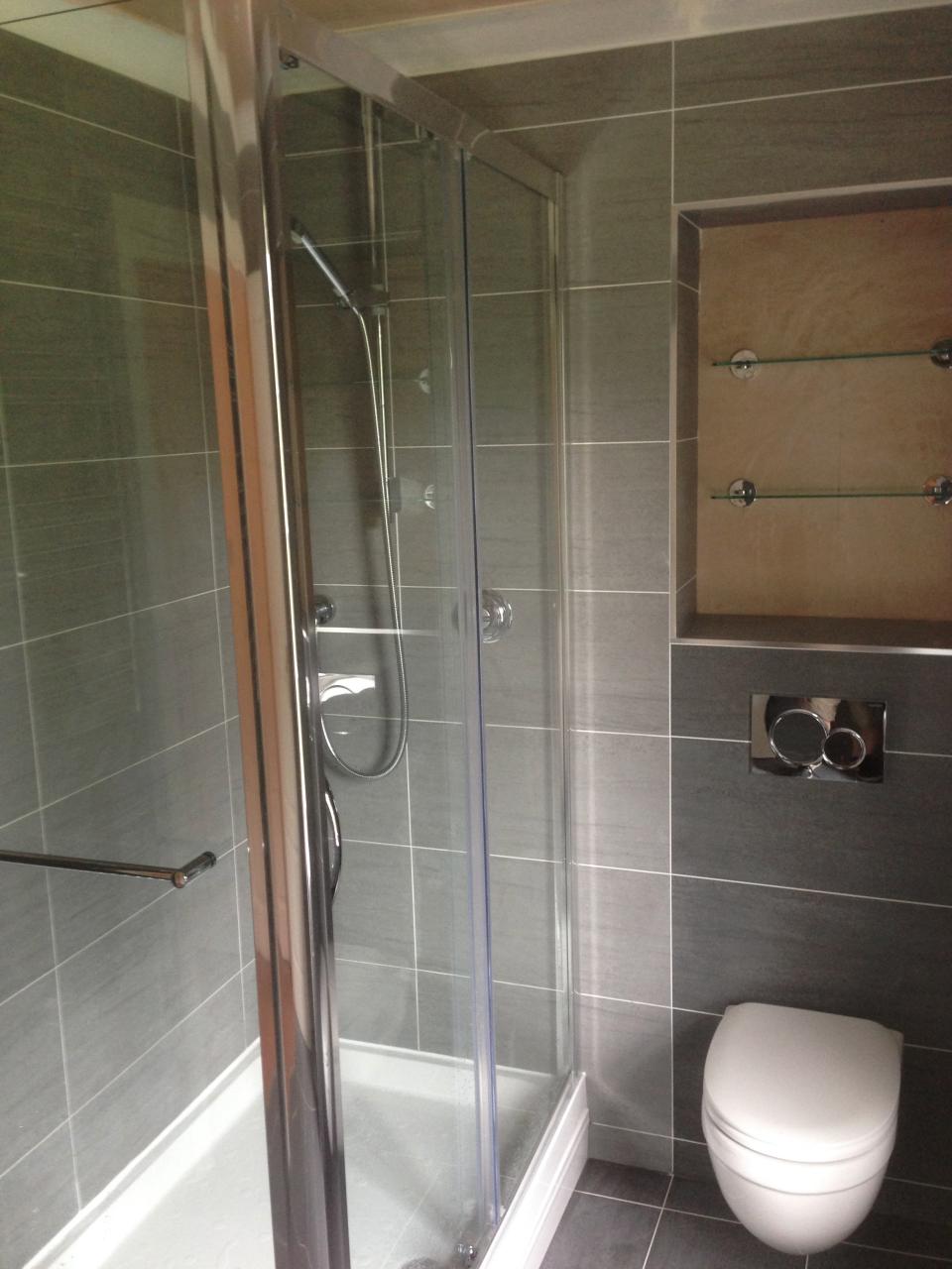 Shower room after tiling