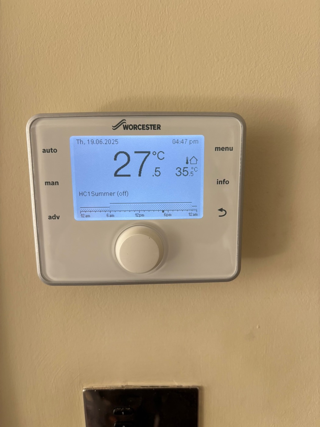 Worcester smart heating control on the wall