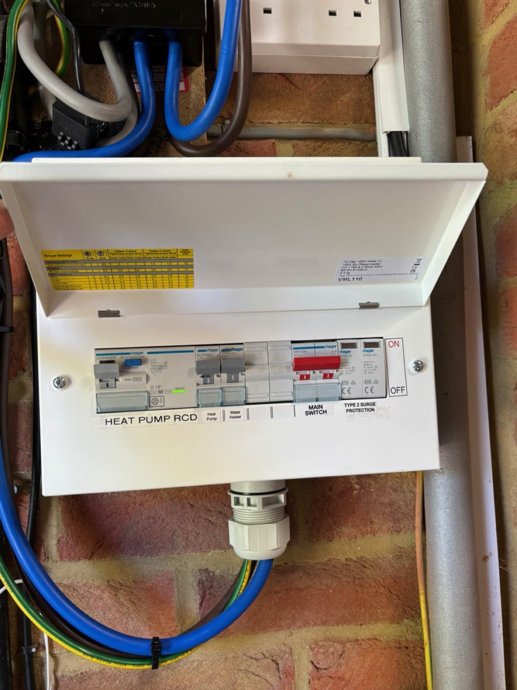Dedicated heat pump electrical board with surge protection